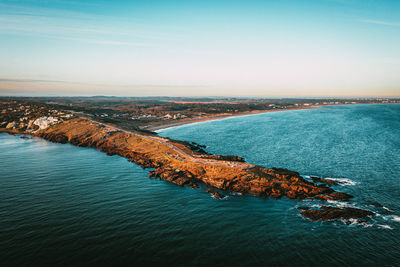 High angle view of sea against sky