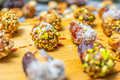 Close-up of food on table