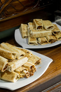 Close-up of food on table