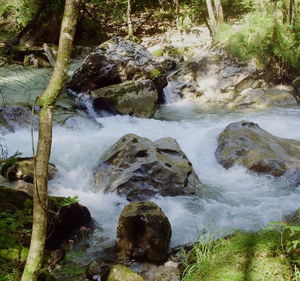 Scenic view of waterfall