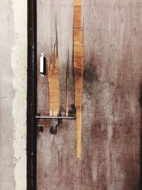 Close-up of old wooden door