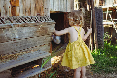 Little girl and bunny