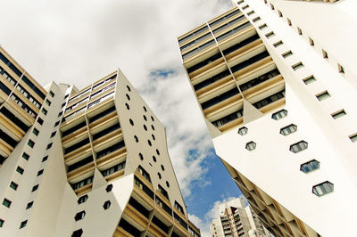 Low angle view of modern building against sky