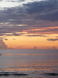 Scenic view of sea at sunset