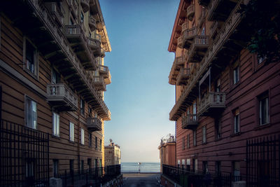 Low angle view of buildings in city