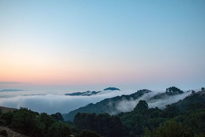 Scenic view of mountains against clear sky