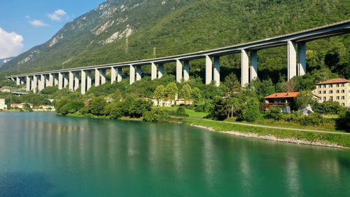 Lago del restello and nove san floriano overlooking the alemagna bridge ss51