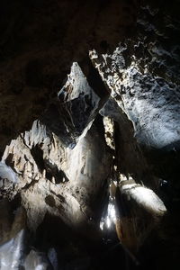 Close-up of rock formation in cave