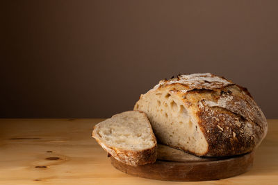 Close-up of bread on table