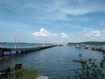 Pier over sea against sky