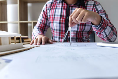 Man working on table