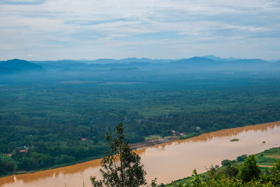 High angle view of landscape against sky