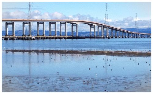 Bridge over calm sea