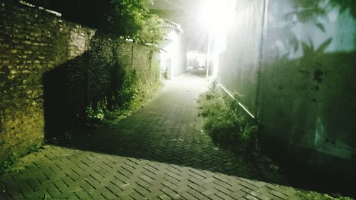 Narrow alley along buildings