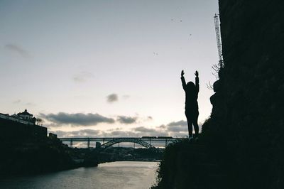 View of bridge over river