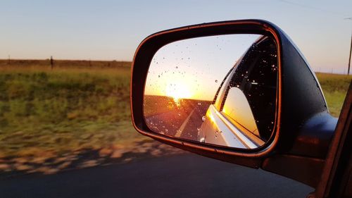 Close-up of side-view mirror