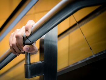 Close-up of metallic railing