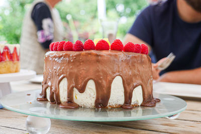 Close-up of cake on table