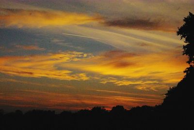 Scenic view of landscape against sky at sunset