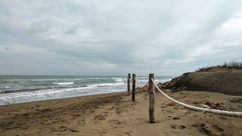 Scenic view of beach against sky