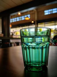 Close-up of drink in glass on table