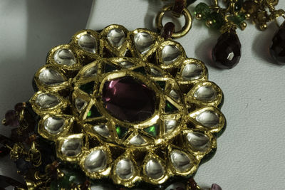 Close-up of glasses on table