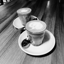 Close-up of tea cup on table