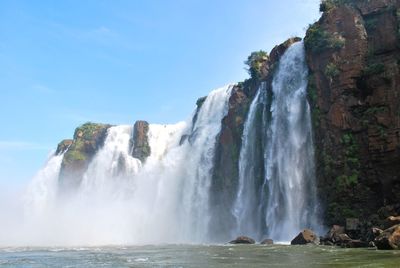 Scenic view of waterfall