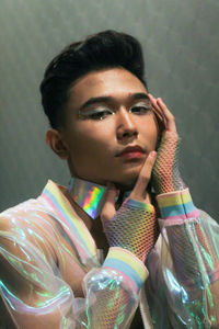 Portrait of young man looking away