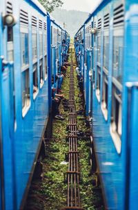 Railroad tracks in city