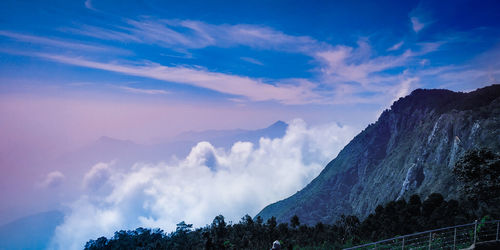 Low angle view of mountains against sky