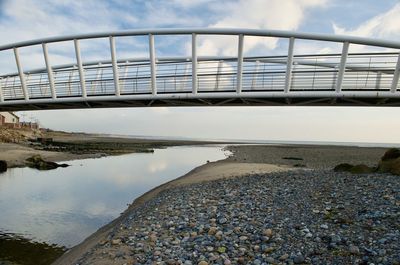 Bridge over river against sky