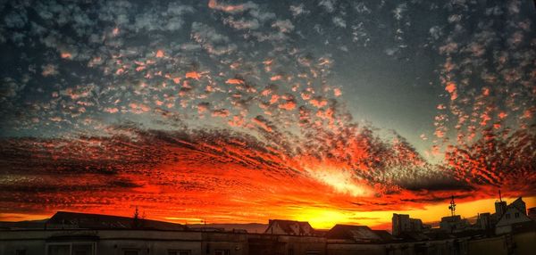 Scenic view of red sky during sunset