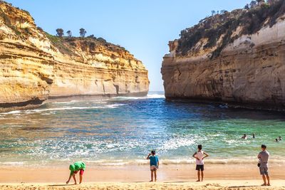 Tourists on beach