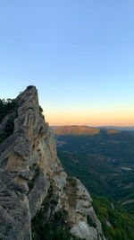 Scenic view of mountains against clear sky