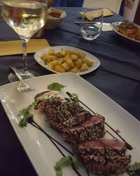 Close-up of food on table