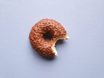 High angle view of dessert against white background