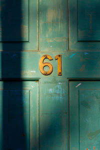 Close-up of closed door