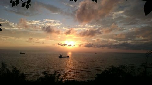 Scenic view of sunset over sea