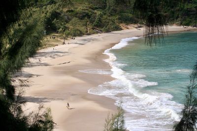 High angle view of beach