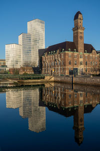 Reflection of buildings in water