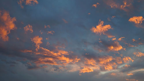 Low angle view of sky during sunset
