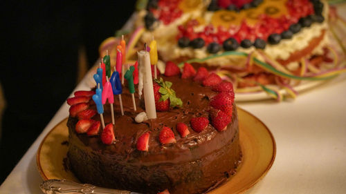 Close-up of cake on table