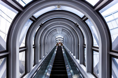 Low angle view of escalator