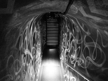 Interior of illuminated tunnel