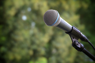 Close-up of microphone