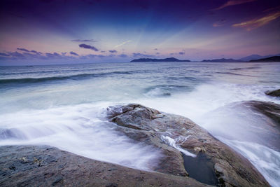 Scenic view of sea against sky during twilight