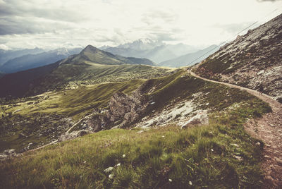 Scenic view of mountains against sky