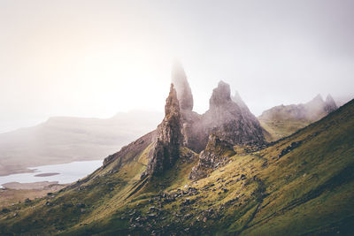 Panoramic view of mountains against sky