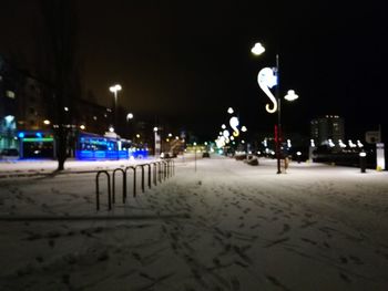 Illuminated city at night
